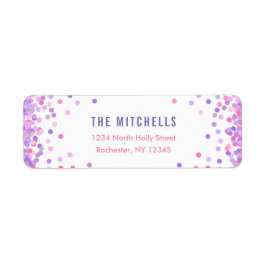 Konfetti-Returetiketter | FÖDELSEDAGSFEST Returadress Etikett