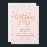 Konfetti ro Guld och  | Födelsedagsfest av Vuxen Inbjudningar<br><div class="desc">Gratulera till din speciella dag med den här snyggten moderna födelsedagsfest inbjudan-mallen. Den här designen har chic ro guld texturerad konfektion med  rosa.</div>