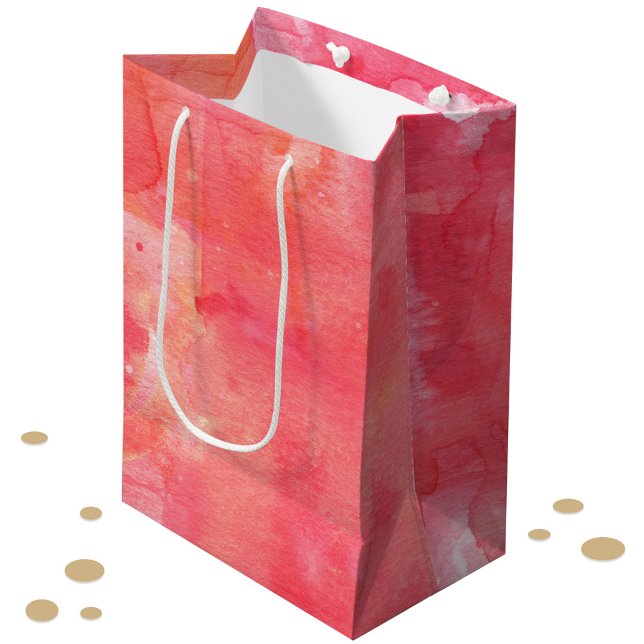 Konfetti Rosa Abstrakt med vattenfärg Målad (Pretty pink watercolor abstract textured pattern gift bag)