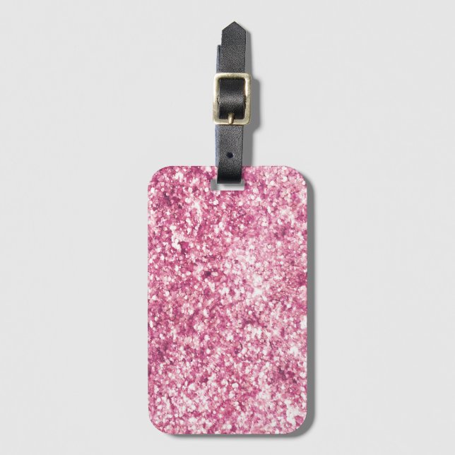 Konfetti Rosa Glitter Bagagebricka (Framsida vertikal)