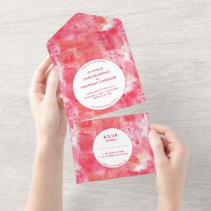Konfetti Rosa Watercolor Abstrakt Modern Bröllop