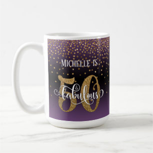 Konfetti & Script 50 & Fantastisk, Rosa Svart Ombr Kaffemugg