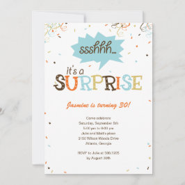 Konfetti Shower Surprise Party-inbjudan Inbjudningar