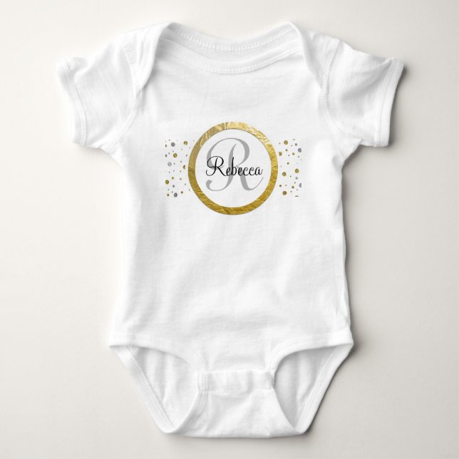 Konfetti Silver/Guld Monogram T-shirt (Framsida)