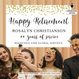 Konfetti-skriptPersonligen lycklig Pension Guld Poster