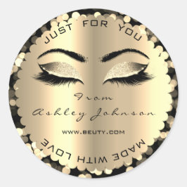 Konfetti Sparkly Glitter Guld-lash tillverkat med  Runt Klistermärke