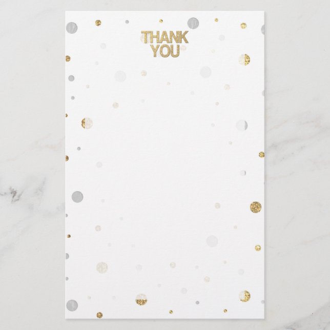 Konfetti Tack i guld Glitter Silver Foil Brevpapper (Framsida)