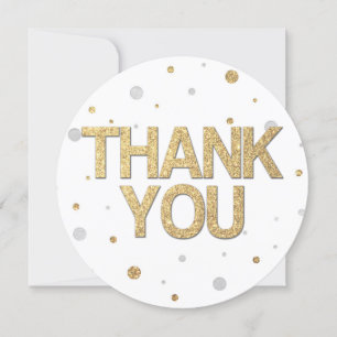 Konfetti Tack i guld Glitter Silver Foil Inbjudningar
