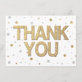 Konfetti Tack i guld Glitter Silver Foil Kort