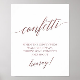 Konfetti Toss-tecken för elegant Guld Poster
