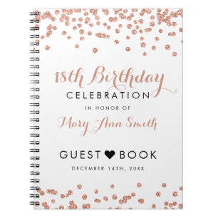 Konfettiar för glitter för 18th födelsedag för anteckningsbok