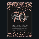Konfettiar för glitter för födelsedag för rosa inbjudningar<br><div class="desc">För födelsedagFaux för elegant mall för inbjudan för svart för guld för 70th konfettiar för glitter rosa. Underbart för 70th födelsedagsfester och mer!</div>