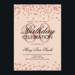 Konfettiar för glitter för födelsedag för rosa inbjudningar<br><div class="desc">För födelsedagFaux för elegant mall för inbjudan för 80th för glitter för konfettiar rosa rodnad för guld rosa. Underbart för 80th födelsedagsfester och mer!</div>