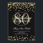 Konfettiar för glitter för födelsedagsfest för inbjudningar<br><div class="desc">För födelsedagFaux för elegant 80th mall för inbjudan för svart för guld för konfettiar för glitter. Underbart för 80th födelsedagsfester och mer!</div>
