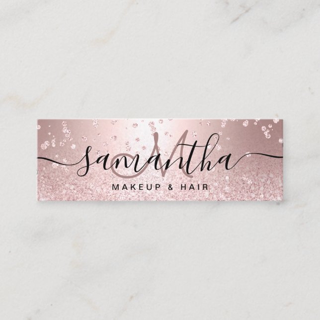 Konfettiar för gnistra för rosa guld- glitter för mini visitkort (Framsida)