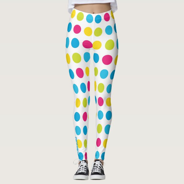 Konfettifirande: Flerfärgade prickiga leggings (Framsida)