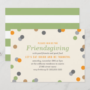 KonfettiFriendsgiving party Inbjudningar