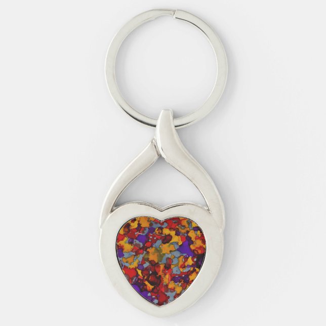 Konfettimardröm Twisted Heart Silverfärgad Nyckelring (Framsidan)
