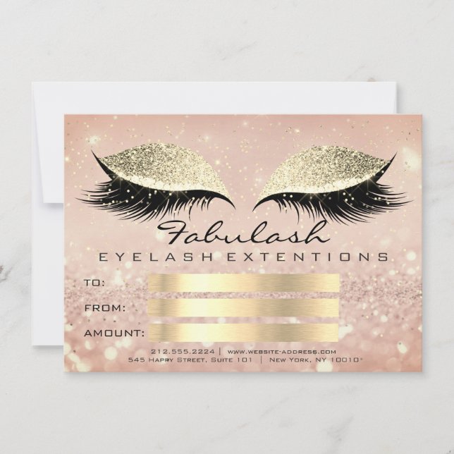 Konfettiränder Guld Lyx Makeup Certifikat Gåva (Framsida)
