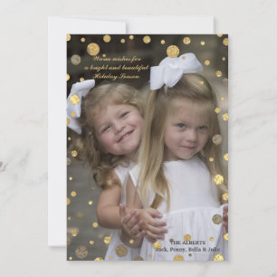 Konfettispridning i guld Holiday Fotokort Julkort