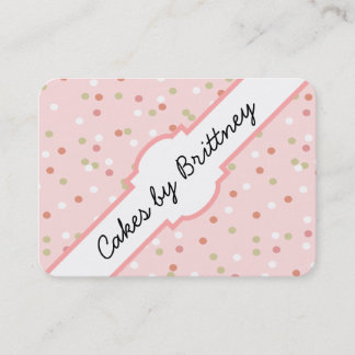 Konfettitårta •, Rosa Buttercream glasyr på kaka Visitkort