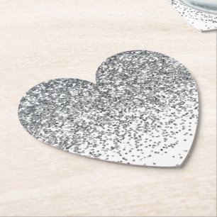 KonfettsyreGnistra Silver Glitter Underlägg Papper