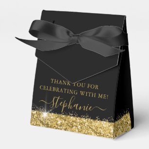 Konfetttriangeln guld och Black Glitter Presentaskar