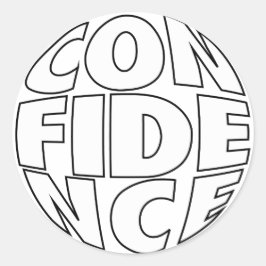 Konfidensdesign nr 025 runt klistermärke