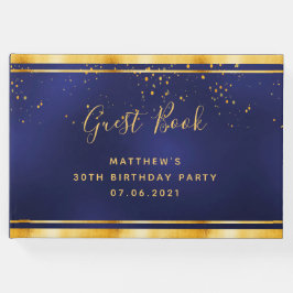 Konfietti 30års födelsedag Party mörk blått guld Gästböcker