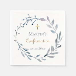 Konfirmation blå krans  pappersservett