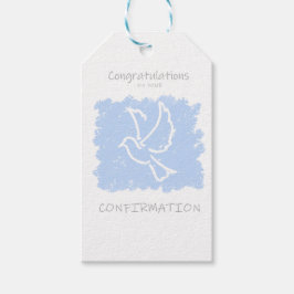 Konfirmation - blå presentetikett