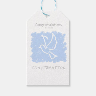Konfirmation - blå presentetikett