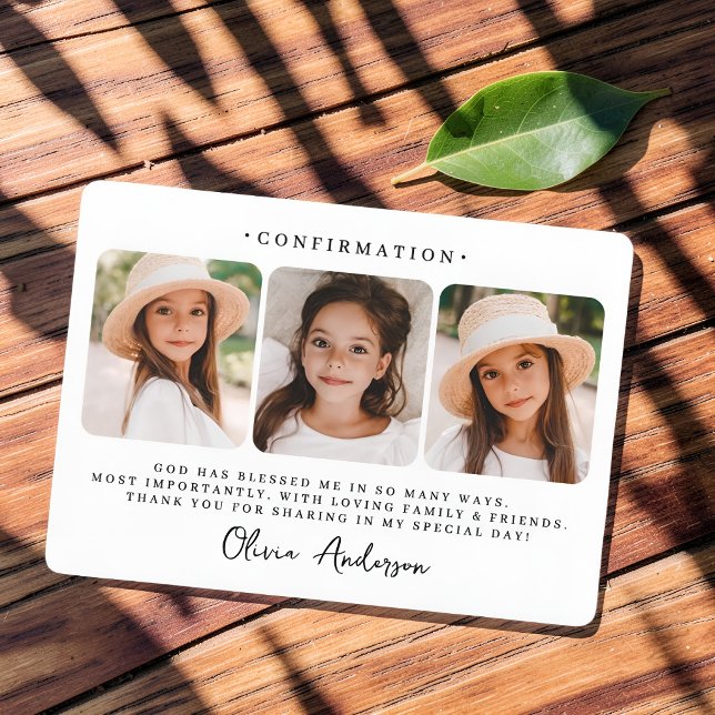 Konfirmation Modern Enkel Chic Foto Tack Kort (Skapare uppladdad)