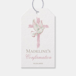 Konfirmation rosa kors presentetikett