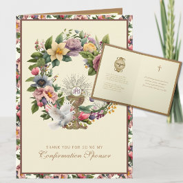 Konfirmationssponsor Tack Religions-   Helgkort