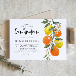 Konfirmering av botaniska Orangar och Lemon Garlan Inbjudningar