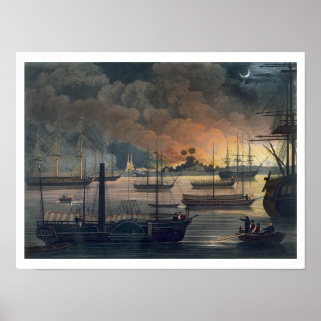 Konflagrationen Dalla vid Rangoonfloden, p Poster (Framsidan)