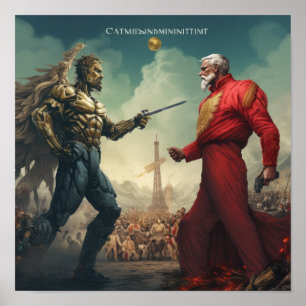 Konflikt mellan ideologier: Kapitalism och kommuni Poster