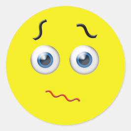 Konfliktad Emoji Runt Klistermärke