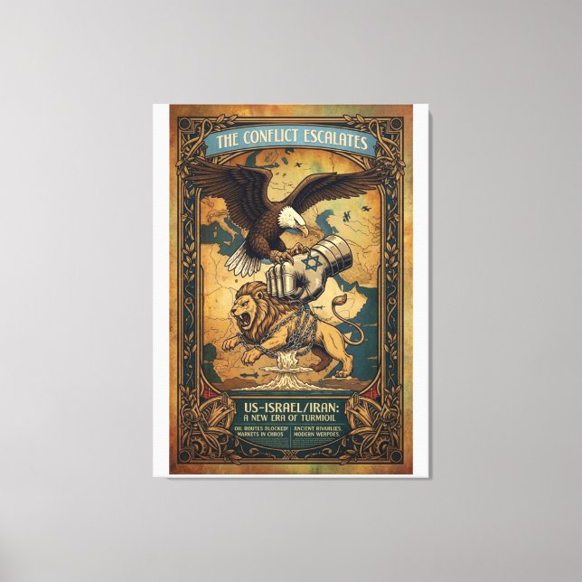 Konflikten Eskalerar Canvastryck (Framsida)