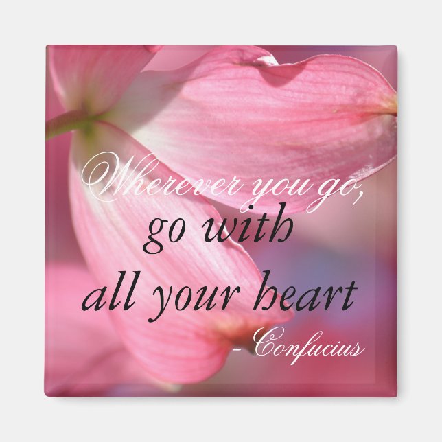 Konfucius inspirational Motivational Heart Quote Magnet (Framsidan)