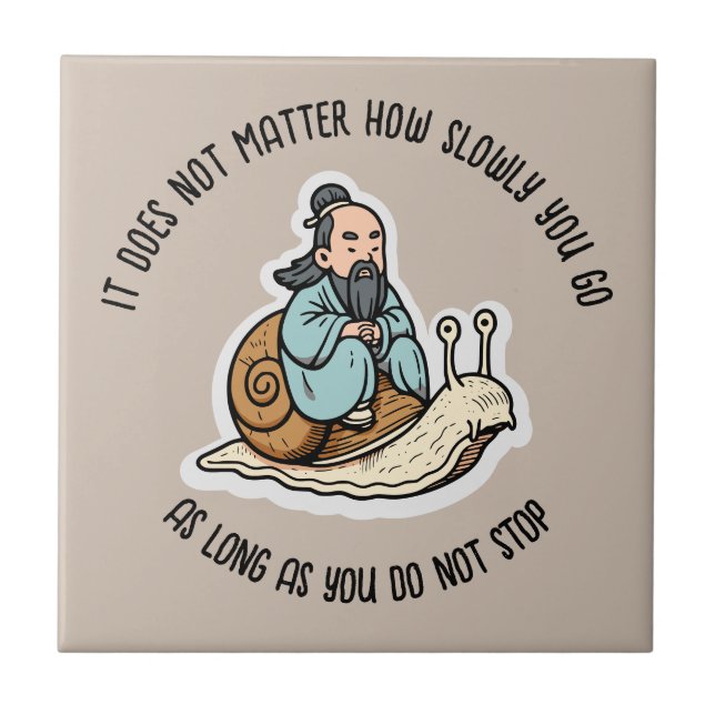 Konfucius och snigel kakelplatta (Framsidan)