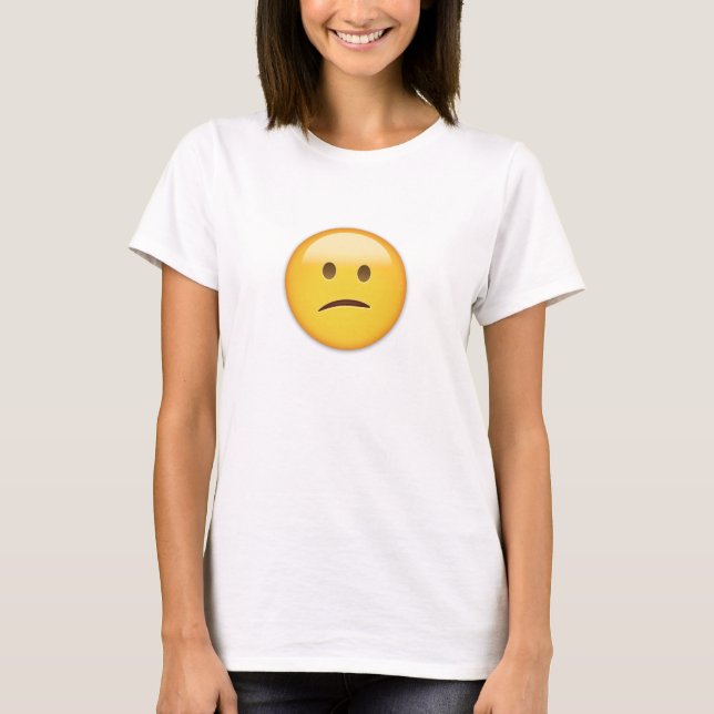 Konfunderad Ansikte Emoji Tee Shirt (Framsida)