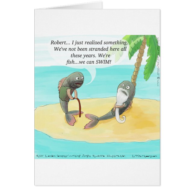 Konfunderad fisk funny hälsningskort (Framsidan)