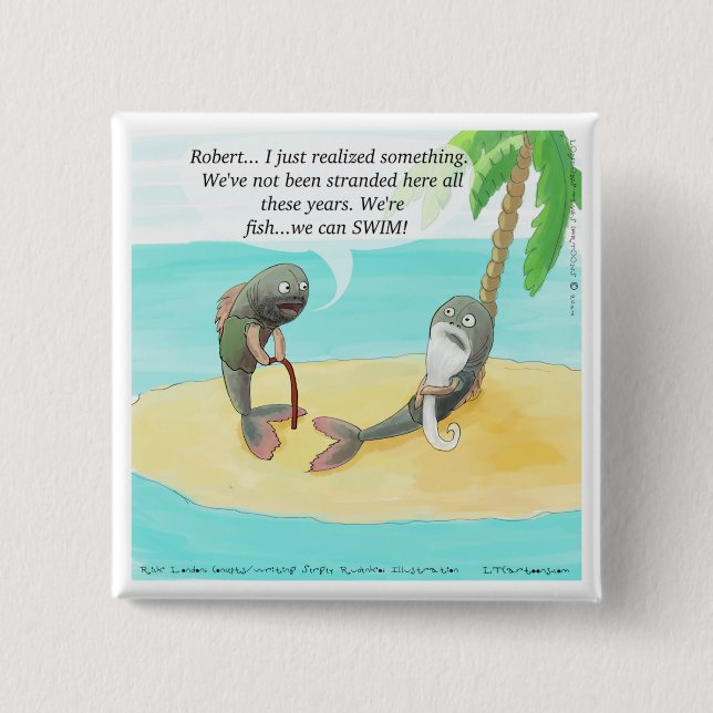 Konfunderad fisk funny knapp (Framsida)