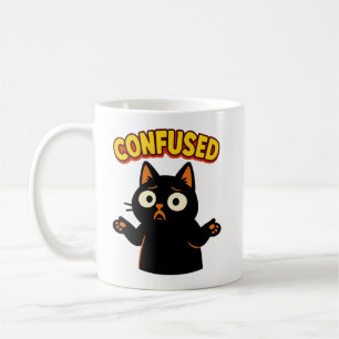 Konfunderat svart katt kaffemugg