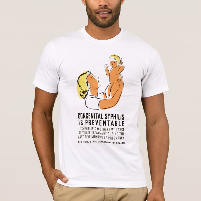 Kongenital Syfilis kan förebyggas T-shirt (Framsida)