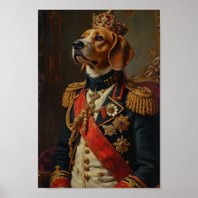 Konglig Beagle-porträtt Poster (Framsidan)