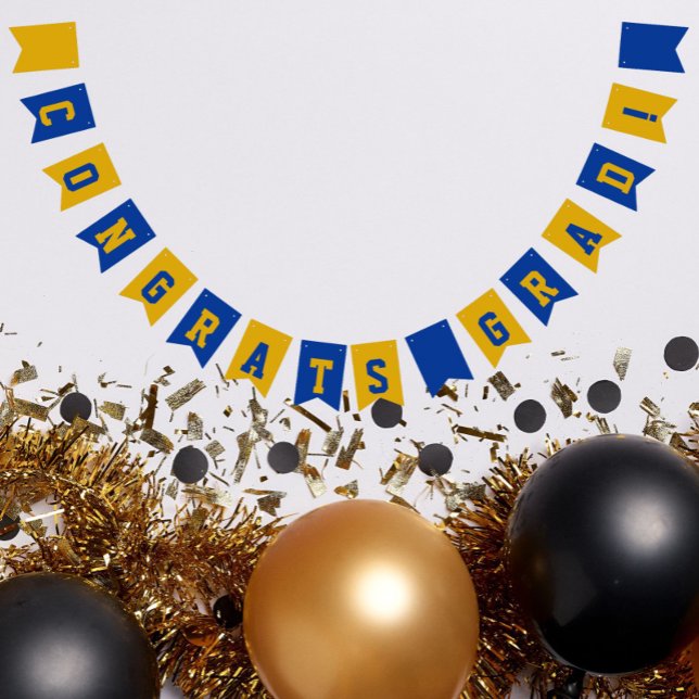 Konglig blå och gul skoluniformsavgång vimplar (In Situ)