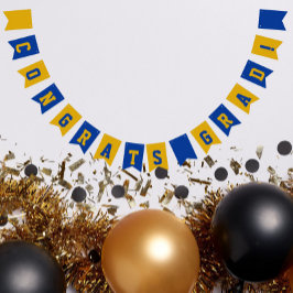 Konglig blå och gul skoluniformsutexamen vimplar